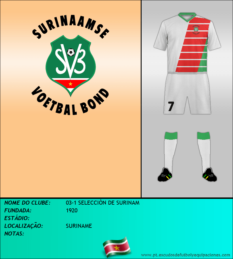 Escudo de 03-1 SELECCIÓN DE SURINAM