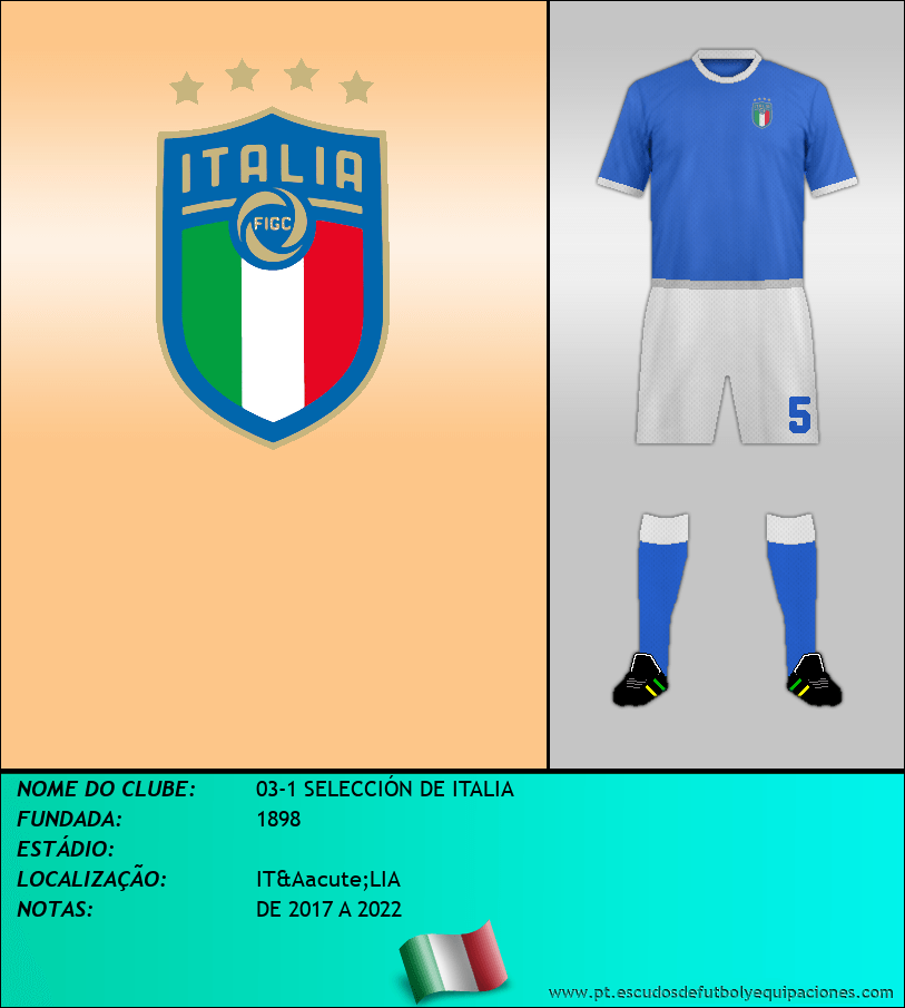 Escudo de 03-1 SELECCIÓN DE ITALIA